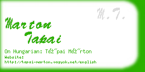 marton tapai business card